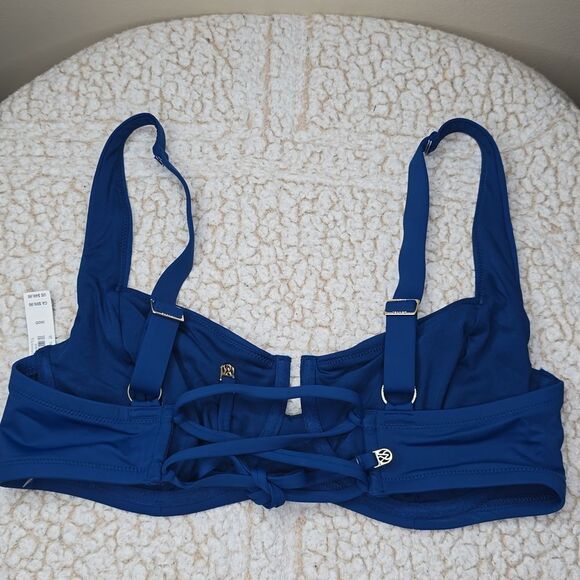 1204 NWT Essential Full-Coverage Bikini Top Sz 36DD Precious Sapphire - Picture 3 of 5